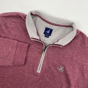 Johnnie O Pullover Mens Extra Large Red Sully 1/4 Zip Golf Wreath Coastal Preppy